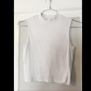 90s white high neck crop top vintage